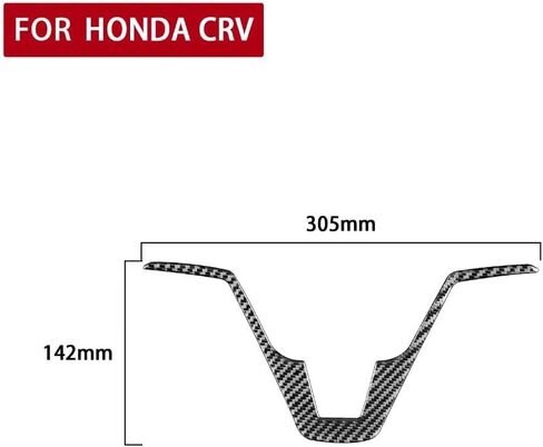 Carbon Fiber Car Interior Accessories Steering Wheel Sticker Cover Trim for Honda CRV 2007-2011 (Black) in Saudi Arabia