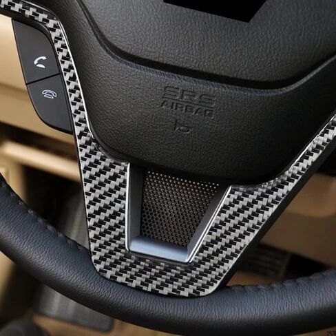 Carbon Fiber Car Interior Accessories Steering Wheel Sticker Cover Trim for Honda CRV 2007-2011 (Black) in Saudi Arabia