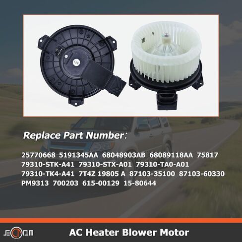 Blower Motor 700203 AC Heater Blower Motor Compatible with Jeep Patriot Compass, for Dodge Caliber, for Ram 1500 2500, for CRV Pilot Odyssey Replace for 5191345AA, 68048903AB 79310-STK-A41 in Saudi Arabia