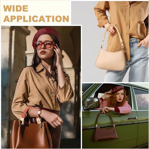 uxcell Braided Purse Straps, PU Leather Handbag Handles Braided Leather with Spring Buckle in Saudi Arabia