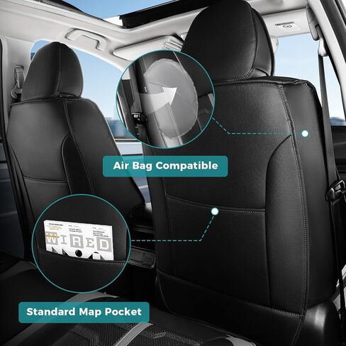 أغطية مقاعد السيارة مجموعة كاملة لسيارة Subaru Legacy Impreza (2012-2025) Outback Forester 2014-2026 Crosstrek، واقيات مقاعد أمامية وخلفية مقاومة للماء من الجلد الصناعي شبه مخصص باللون الأسود والرمادي in Kuwait