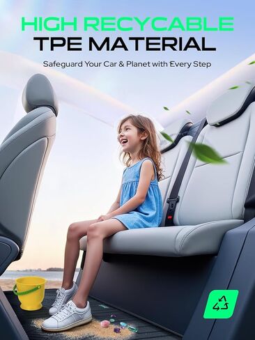 YHTAUTO سجادات أرضية السيارة الملائمة المخصصة لعام 2024 2025 Tesla Model 3 Highland، سجادات السيارة TPE لجميع الأحوال الجوية، سجادات الأرضية الخلفية الأمامية، بطانة شحن صندوق السيارة، سجادات بطانة التخزين الخلفية، مضادة للانزلاق مقاومة للماء، مجموعة من 5  in Kuwait