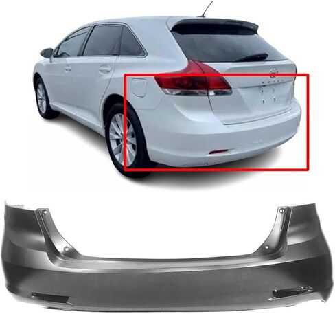 FitParts Compatible With Rear Bumper Cover 2009 2010 2011 2012 2013 2014 2015 2016 Toyota Venza 09 10 11 12 13 14 15 16. New, Primed & Ready for Paint. TO1100277 521590T900 in Saudi Arabia