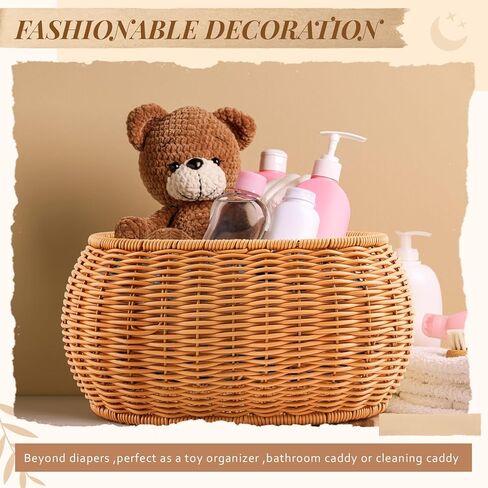 2 Pcs Hand Woven Rattan Basket Scalloped Basket Wicker Storage Basket Decorative Basket with Lid for Organizing Food Bread Picnic Table Bathroom Decor, Dark Brown in Saudi Arabia