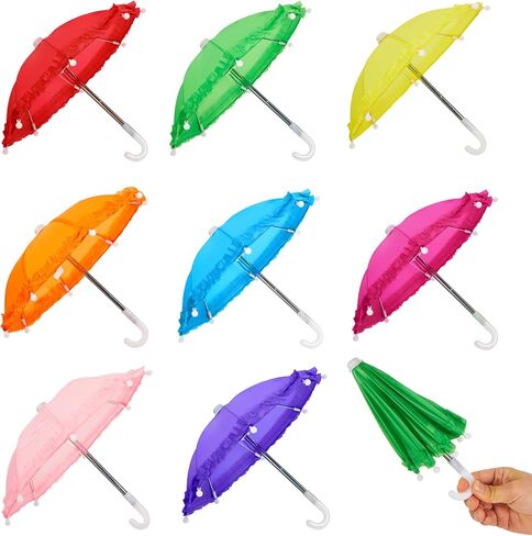 Eccliy Mini Umbrella 11.8 Inch Colorful Tiny Plant Umbrella Adjustable Beach Sunny Rainy 1:6 Scale Doll Toys Cute Parasol for Photography Prop Supplies Home Decorations, 8 Colors in Saudi Arabia
