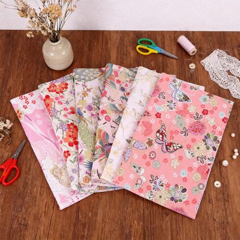 5PCS Japanese Printed Cotton Wrapping Cloth Patchwork Bag, DIY Patchwork Sewing Cloth Bag for Christmas and Holiday Gifts in Saudi Arabia