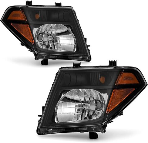 Headlamp Replacement for 2005 2006 2007 2008 Nissan Frontier / 2005-2007 Nissan Pathfinder Headlights Assembly w/Chrome Housing Amber Reflector Driver and Passenger Side in Saudi Arabia