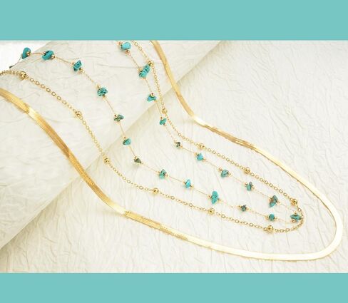 14K Gold Plated Body Chains| Layered Waist Chain with Satellite Beads Natural stone| Adjustable Belly Belt Chains Bikini|Body Jewelry for Women Teen Girls in Saudi Arabia