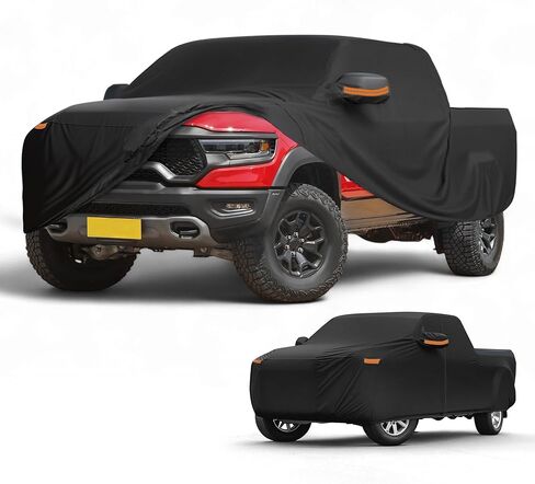 Car Cover Waterproof All Weather Sun Rain Protection Full Exterior Cover for Dodge for Ram Black with Left Side Zippers in Saudi Arabia