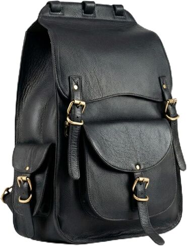 Handmade World Vintage Full Grain 20 Inch Blue Leather Laptop Large Backpack Casual Bookbag Daypack Camping Travel Rucksack Knapsack in Kuwait