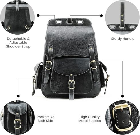 Handmade World Vintage Full Grain 20 Inch Blue Leather Laptop Large Backpack Casual Bookbag Daypack Camping Travel Rucksack Knapsack in Kuwait