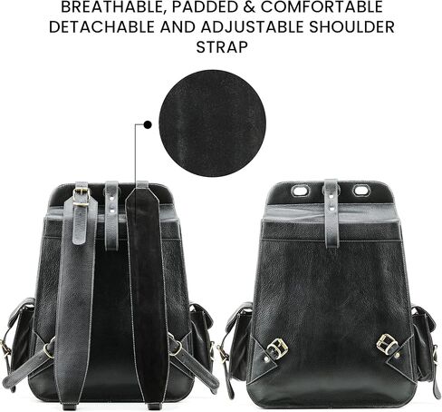 Handmade World Vintage Full Grain 20 Inch Blue Leather Laptop Large Backpack Casual Bookbag Daypack Camping Travel Rucksack Knapsack in Kuwait