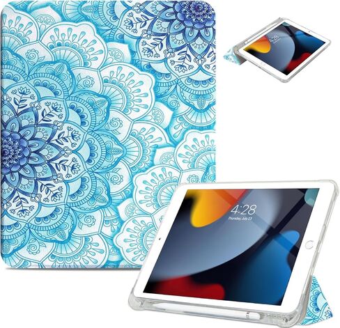 حافظة Vimorco iPad الجيل السادس/الخامس 2018/2017، حافظة iPad 9.7 بوصة لجهاز iPad الجيل السادس/الخامس، زاوية قابلة للتعديل، تنبيه/غفو تلقائي، iPad Air 2 / غطاء حامل قابل للطي (حديقة الزهور) in Kuwait