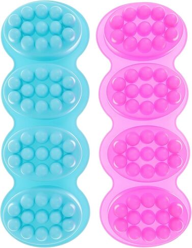 NUOBESTY 2Pcs Cavity Oval Silicone Soap Mold Massage Bar Mold for DIY Handmade Soap Craft Flexible Non-Stick Silicone for Bath Bombs Candles Lotion Bars Safe Skin-Friendly Material in Saudi Arabia