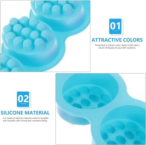 NUOBESTY 2Pcs Cavity Oval Silicone Soap Mold Massage Bar Mold for DIY Handmade Soap Craft Flexible Non-Stick Silicone for Bath Bombs Candles Lotion Bars Safe Skin-Friendly Material in Saudi Arabia