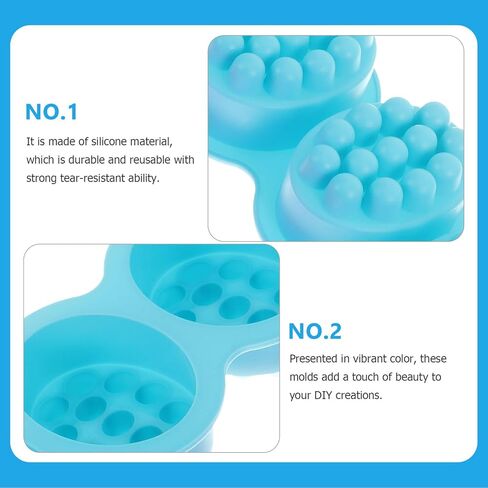 NUOBESTY 2Pcs Cavity Oval Silicone Soap Mold Massage Bar Mold for DIY Handmade Soap Craft Flexible Non-Stick Silicone for Bath Bombs Candles Lotion Bars Safe Skin-Friendly Material in Saudi Arabia