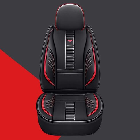 Waterproof 5 Car Seat Covers for Acura TLX 2015-2025, Premium Faux Leather Automotive Front and Back Seat Protectors Compatible with Airbag Black & Red Line in Saudi Arabia