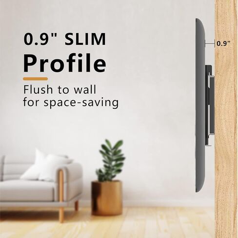 حامل جداري للتلفزيون ثابت، حامل حامل للتلفزيون، حامل مسطح لمعظم أجهزة التلفاز مقاس 14-43 بوصة، حامل جداري منخفض لتوفير مساحة لمصابيح LED وLCD وتلفزيون البلازما، بحد أقصى 200 × 200 مم، سعة تحميل 55 رطلًا in Kuwait