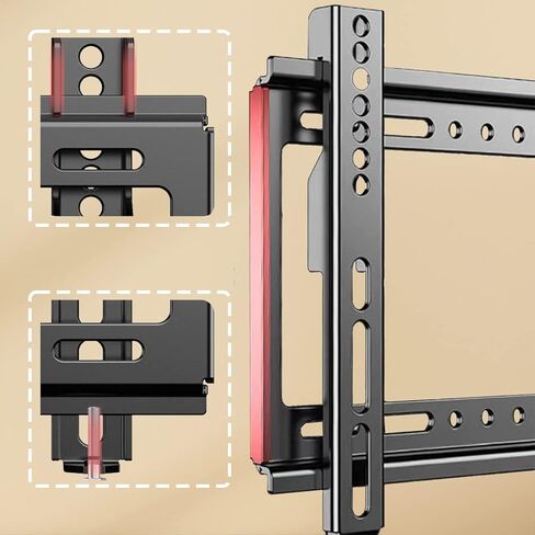 حامل جداري للتلفزيون ثابت، حامل حامل للتلفزيون، حامل مسطح لمعظم أجهزة التلفاز مقاس 14-43 بوصة، حامل جداري منخفض لتوفير مساحة لمصابيح LED وLCD وتلفزيون البلازما، بحد أقصى 200 × 200 مم، سعة تحميل 55 رطلًا in Kuwait