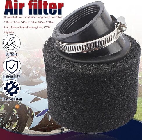 العالمي 48mm 49mm 50mm الزاوية رغوة مزدوجة قرنة الأداء تصفية 50cc 70cc 90cc 110cc 125cc ATV رباعية سكوتر الذهاب كارت الدراجة الترابية سوبر جيب دراجة صغيرة ياماها in Saudi Arabia