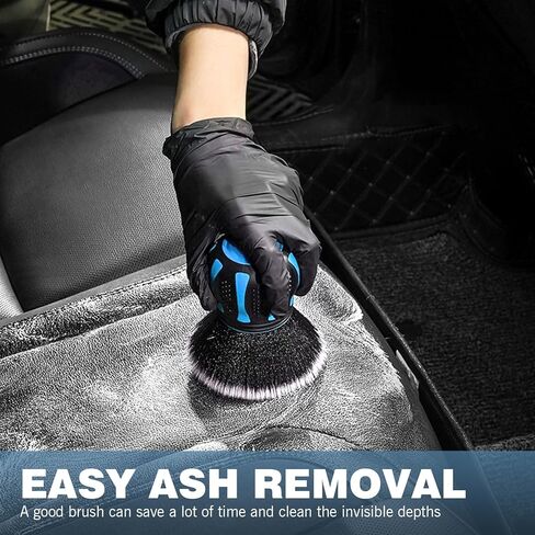 Car Detailing Brush, Multifunctional Soft Cleaning Brush for A/C Vents and Seat Gaps, Non-Slip Handle Ball-Shaped Multi-Function Cleaning Tool with Storage Rack, for Most Cars (Blue) in Saudi Arabia