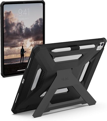 URBAN ARMOR GEAR UAG مصمم لجهاز iPad Pro 13 بوصة (الجيل السابع، 2024، M4) A2926، A2925، A3007، حامل عرض متعدد الزوايا قابل للتعديل، غطاء فوليو للنوم/الاستيقاظ التلقائي مع حامل قلم، متروبوليس SE أسود in Kuwait