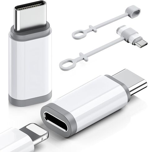 4 عبوات لمحول Lightning إلى USB C، محول Lightning Female إلى USB C Male لهاتف iPhone 15، iPad Pro، أجهزة النوع C، موصل شاحن النوع C، دعم الشحن ونقل البيانات، وليس للصوت/OTG/الميكروفون in Kuwait