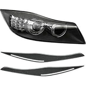 1 Pair Carbon Fiber Headlight Eyelid Eyebrow Cover for BMW E90 E91 328i 335i 06~11 in Saudi Arabia