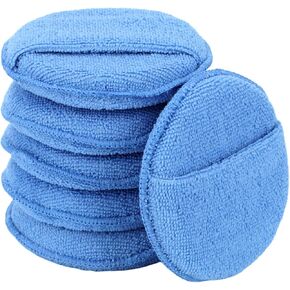 6 Pack Microfiber Wax Applicator Pads, Car Wax Applicator with Finger Pocket, Detail & Polishing Foam Pad for Car Cleaning and Best Polishing (5 inch) in Saudi Arabia