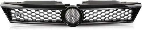 PIT66 Front Bumper Upper Grill Compatible with VW Volkswagen GTI GLI Jetta MK5 2006-2009, Not Fit Rabbit & R32 Model, Honeycomb Style Grille in Saudi Arabia