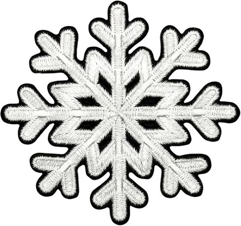 3.5" Embroidered Snowflake Iron On Patch | Decorative Winter Frozen Christmas Snowflakes Applique Iron On/Sew On Patches for Clothing, Hats, Backpacks, Clothes, Jacket in Saudi Arabia