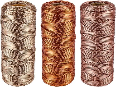 CRASPIRE 328 ياردة خيوط معدنية 1.5 مم التفاف سلسلة حبل ديكور Rosegold البرونزية Macrame الحبل تويست الموضوع لتعبئة الهدايا التعادل عيد الميلاد الحرف الزفاف ديكور المنزل شنقا العلامة الحلي in Saudi Arabia