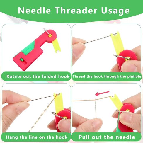 Needle Threader Tool Set 3 Pack Sewing Accessories Threading Device for Hand Sewing DIY Craft Supplies Household Tools in Saudi Arabia