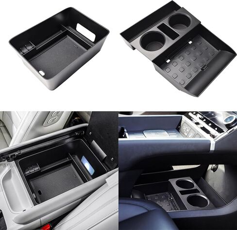 TACOBRO Center Console Organizer Tray Compatible with Hyundai Santa Fe 2024 Accessories, Armrest Insert Secondary Storage Box ABS, Black in Saudi Arabia