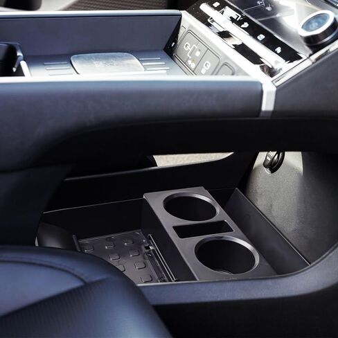 TACOBRO Center Console Organizer Tray Compatible with Hyundai Santa Fe 2024 Accessories, Armrest Insert Secondary Storage Box ABS, Black in Saudi Arabia