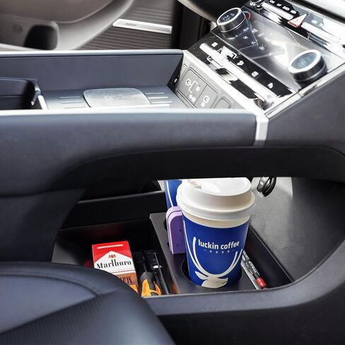 TACOBRO Center Console Organizer Tray Compatible with Hyundai Santa Fe 2024 Accessories, Armrest Insert Secondary Storage Box ABS, Black in Saudi Arabia