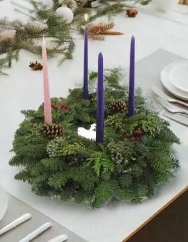 Oasis Floral Products 6 Inch Biodegradable Floral Foam Wreath Base - Holiday/Advent Wreath Making Kit - Includes Candle Stakes - Do NOT use with Artificial Flowers - Made in The USA in Saudi Arabia