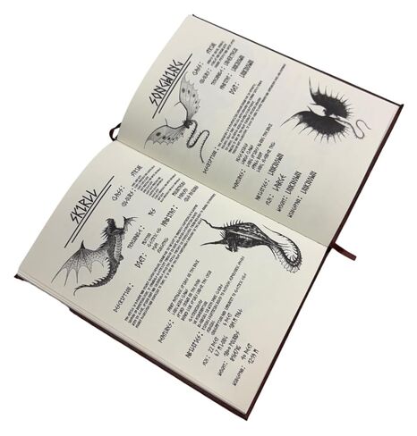 Costumeteers Bork the Bold Dragon Manual Replica Book Viking Fantasy Cosplay Berk Journal Prop HTTYD Faux Leather Cover Printed Pages Brown in Saudi Arabia