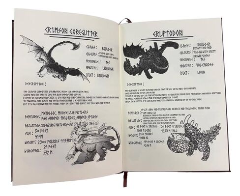 Costumeteers Bork the Bold Dragon Manual Replica Book Viking Fantasy Cosplay Berk Journal Prop HTTYD Faux Leather Cover Printed Pages Brown in Saudi Arabia