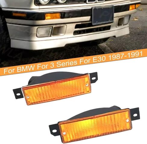 Front Bumper Turn Signal Indicator Light Cover for BMW 3 Series E30 1987-1991 Plastic Construction Seamless Fit Design Enhanced Visibility for Safer Driving in All Weather Conditions(Right) in Saudi Arabia