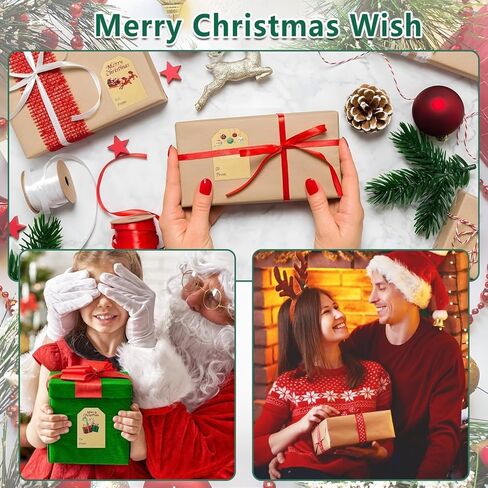 500 Labels Tags Stickers, Kraft Gift Stickers Name Labels, Self Adhesive Xmas Tag for Cards Gift Boxes (60x80mm, 6 Designs) in Saudi Arabia