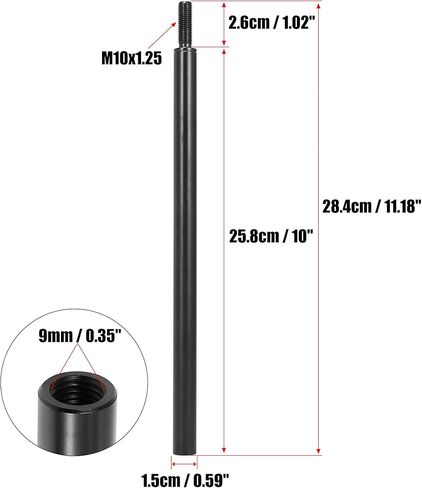 X AUTOHAUX 10" Car Gear Shift Knob Extender Extension Lever for Mitsubishi for Mazda for Nissan M10X1.25 Black in Saudi Arabia