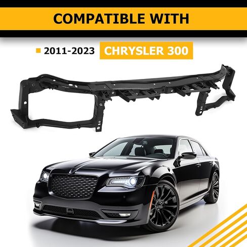 KUAFU Upper Radiator Support Compatible with 2011-2023 Chrysler 300 Replacement for 68142203AC CH1225234 Upper Tie Bar Electrophoresis Steel Plastic Black in Saudi Arabia