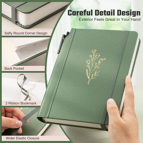 Lined Journal for Women 100 GSM 288 Pages Leather Journals for Writing A5 Hardcover Travel Journals Notebook Gift Set with Pen for Work Daily Writing in Saudi Arabia