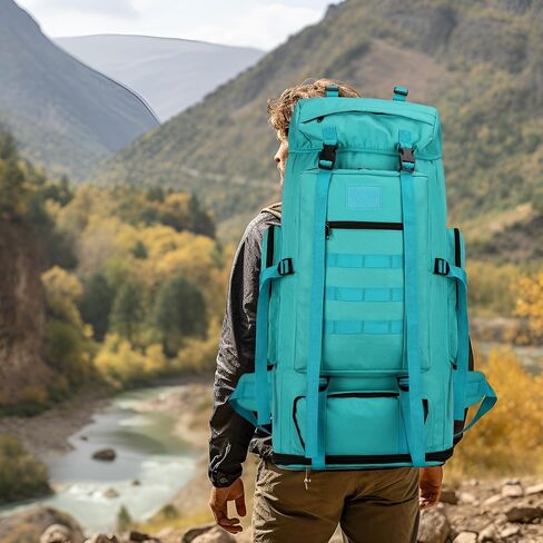 70L/100L Hiking Camping Backpack MOLLE Rucksack Waterproof Daypack for Traveling (Army Green) in Kuwait