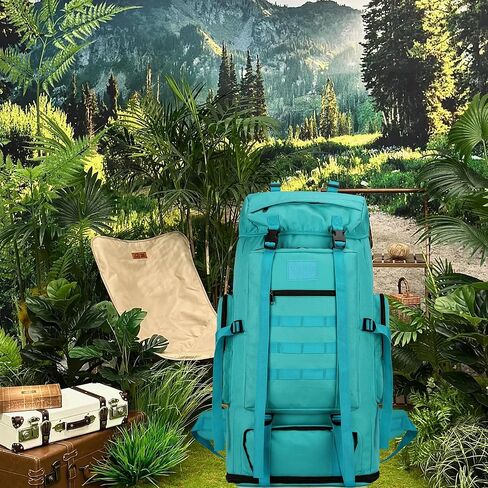 70L/100L Hiking Camping Backpack MOLLE Rucksack Waterproof Daypack for Traveling (Army Green) in Kuwait