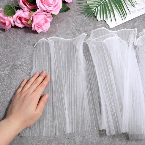 ورق تغليف الباقة، ورق شبكي لتغليف الزهور البيضاء، أوراق تغليف شبكية مجعدة بحافة لؤلؤية لباقة الزهور، مشغولات يدوية الصنع، تغليف الهدايا، الزفاف، الحفلات in Kuwait