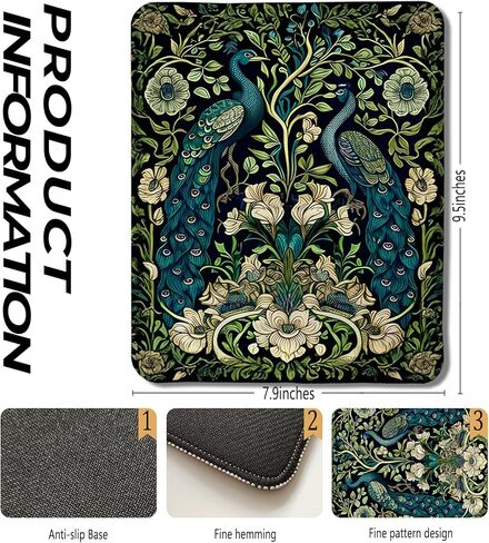 لوحة ماوس Moody Floral Dragonfly، وسادات ماوس طبيعية لحشرة اليعسوب النباتية الداكنة لأجهزة الكمبيوتر المحمولة وأجهزة الكمبيوتر المحمولة، مقاس 9.5 × 7.9 بوصة in Kuwait