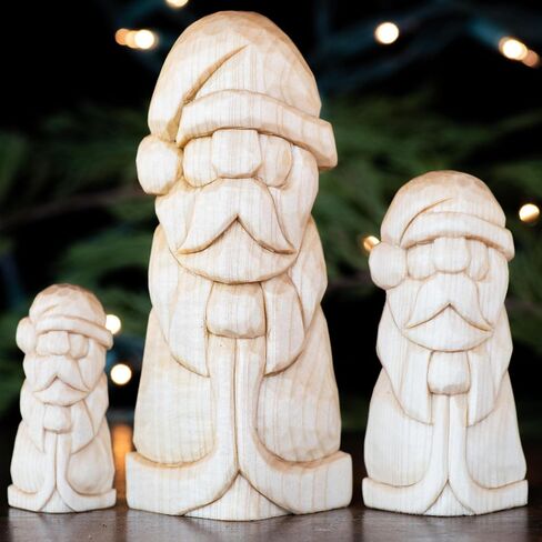 3D Printed Full Body Santa Wood Carving Stencil Template, PLA Material, Available in 1", 1.5", 2" Sizes, Corner Design with Tutorial in Saudi Arabia