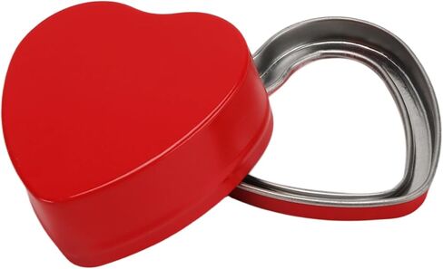 MOUYAT 40 PCS 2oz Heart Shaped Metal Tins with Clear Window Lids, Tinplate Empty Candy Tins Party Favors Storage Box Container for Gifts Treasures, Candle Making, DIY, Crafts, White in Saudi Arabia